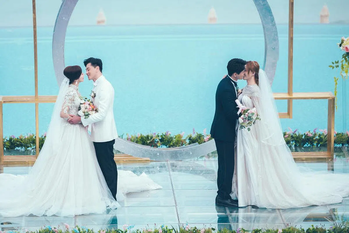 黄浩然说，为拍摄这场婚礼的戏，杨茜尧和罗子溢刻意不互相交流。 （图 / TVBI） 