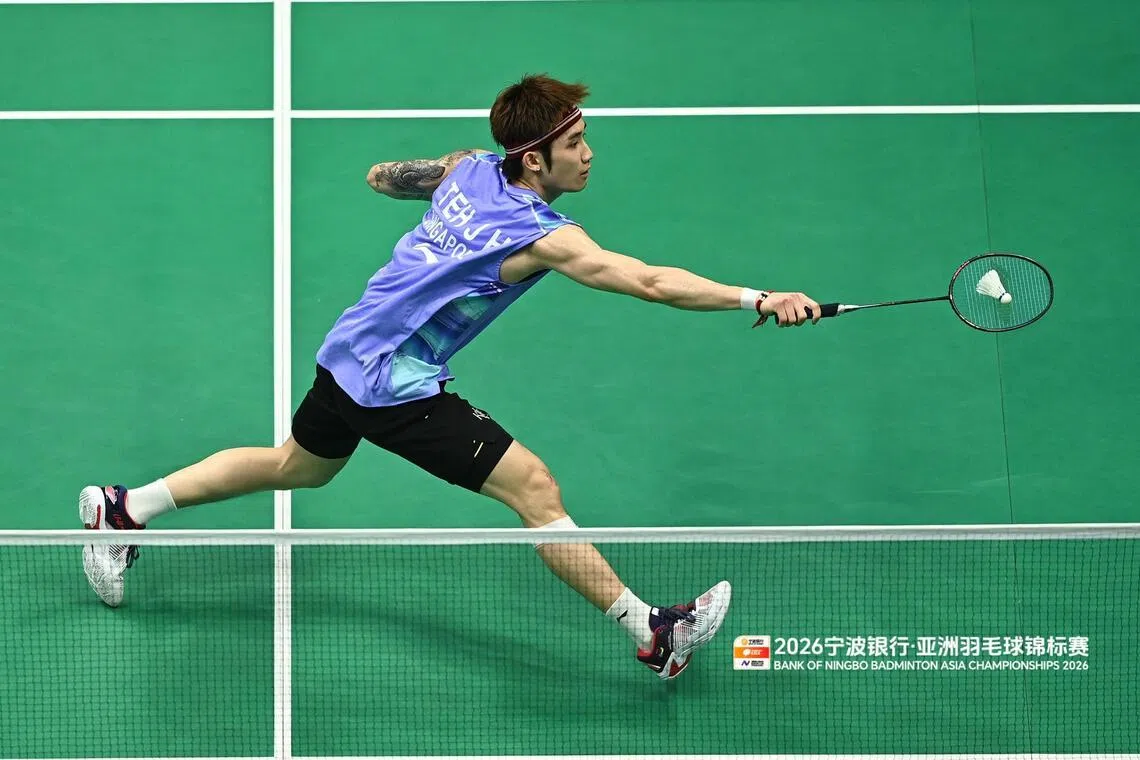 郑加恒认为自己没能在比赛中掌握好节奏，导致落败。（亚洲羽毛球锦标赛提供）