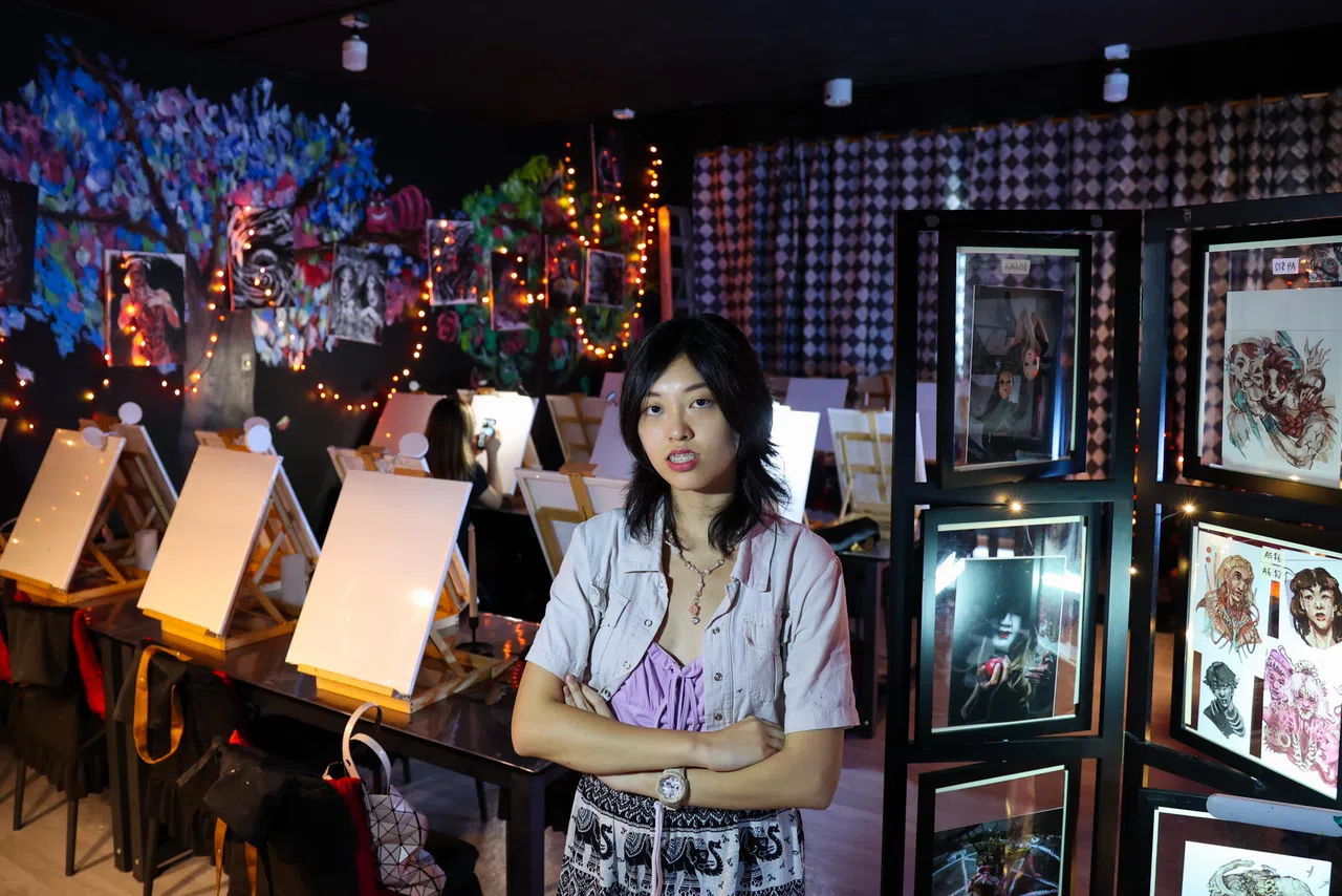 林欣梅认为，恐怖艺术可揭示内心阴暗面，有助于了解自己。（林明顺摄）