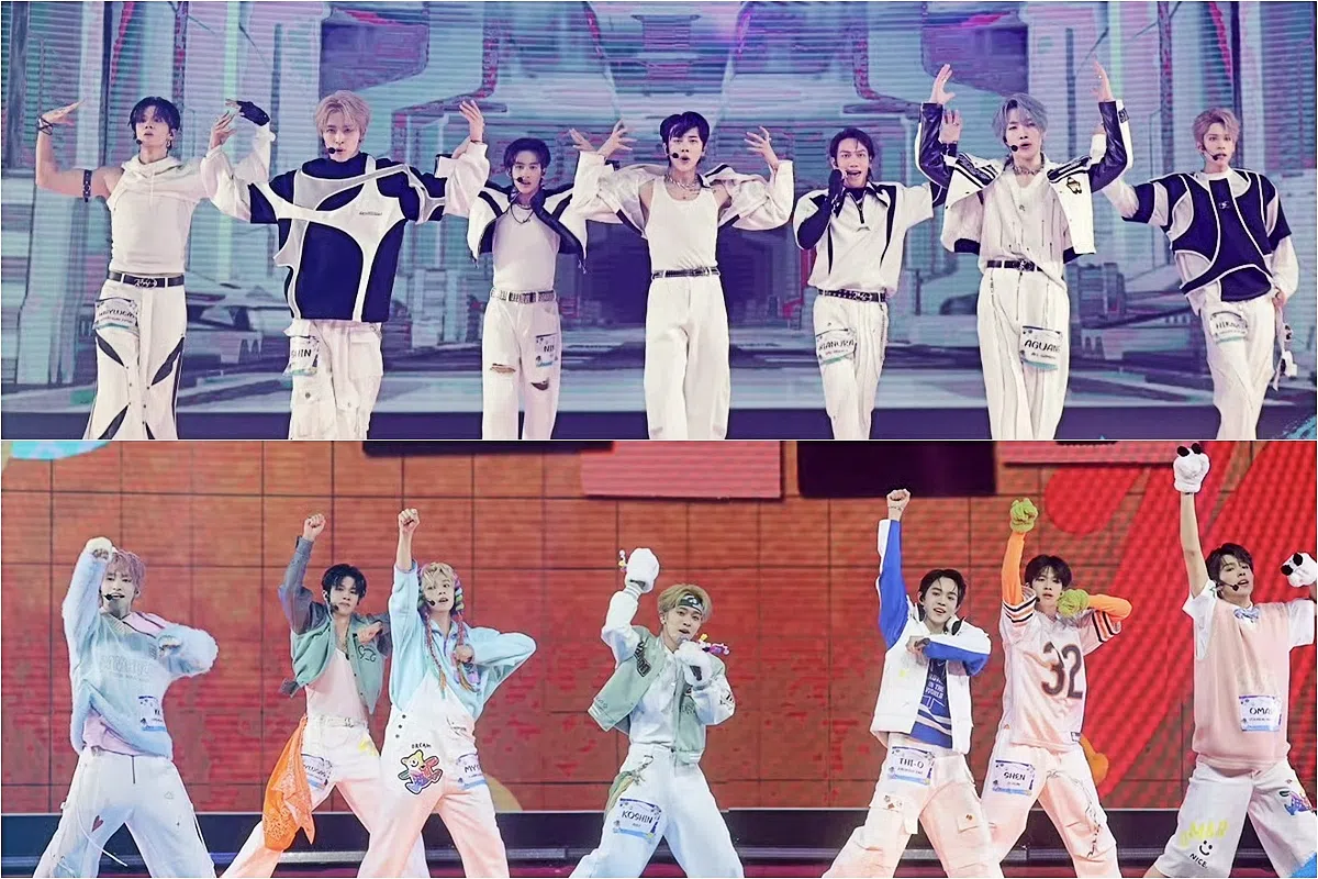 黄宏溢（上图，左一）在第一轮表演唱跳“If You Do”，他（下图，左二）在第二轮表演同样载歌载舞，与其它六名学员演唱“Happy”。（取自节目微博）