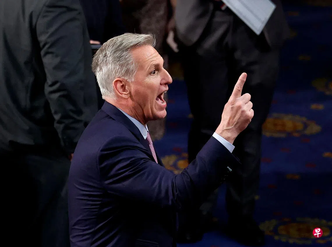 共和党强硬派逆转向麦卡锡在第15轮投票当选美国众议长| 联合早报