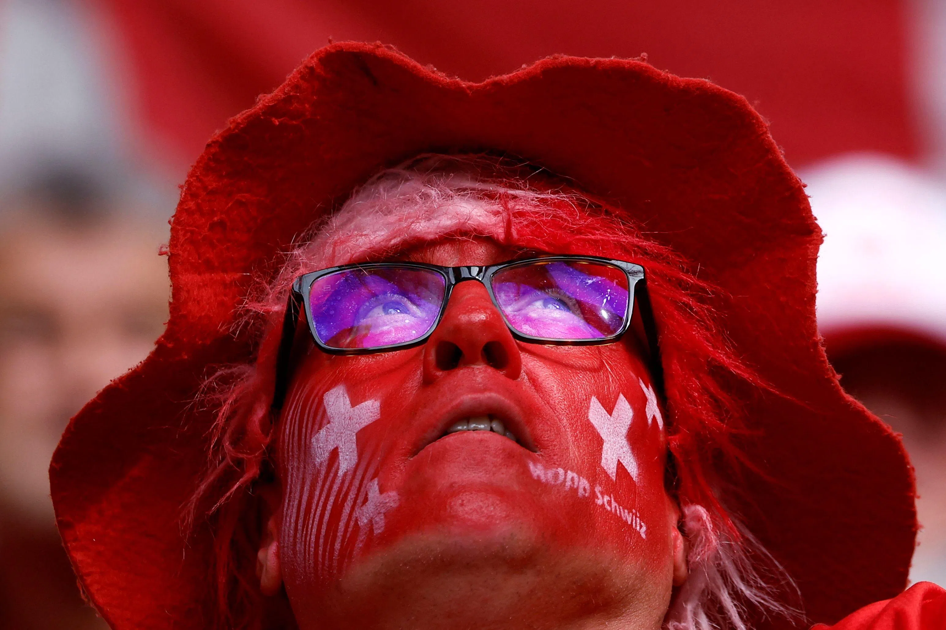 不少瑞士球迷认为球队虽败犹荣。（法新社）