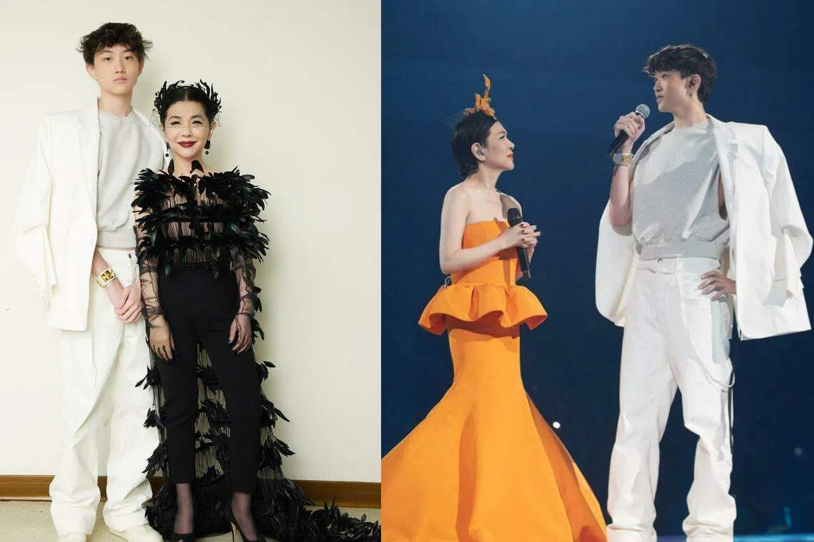 张清芳的17岁儿子罕见露面。（互联网）