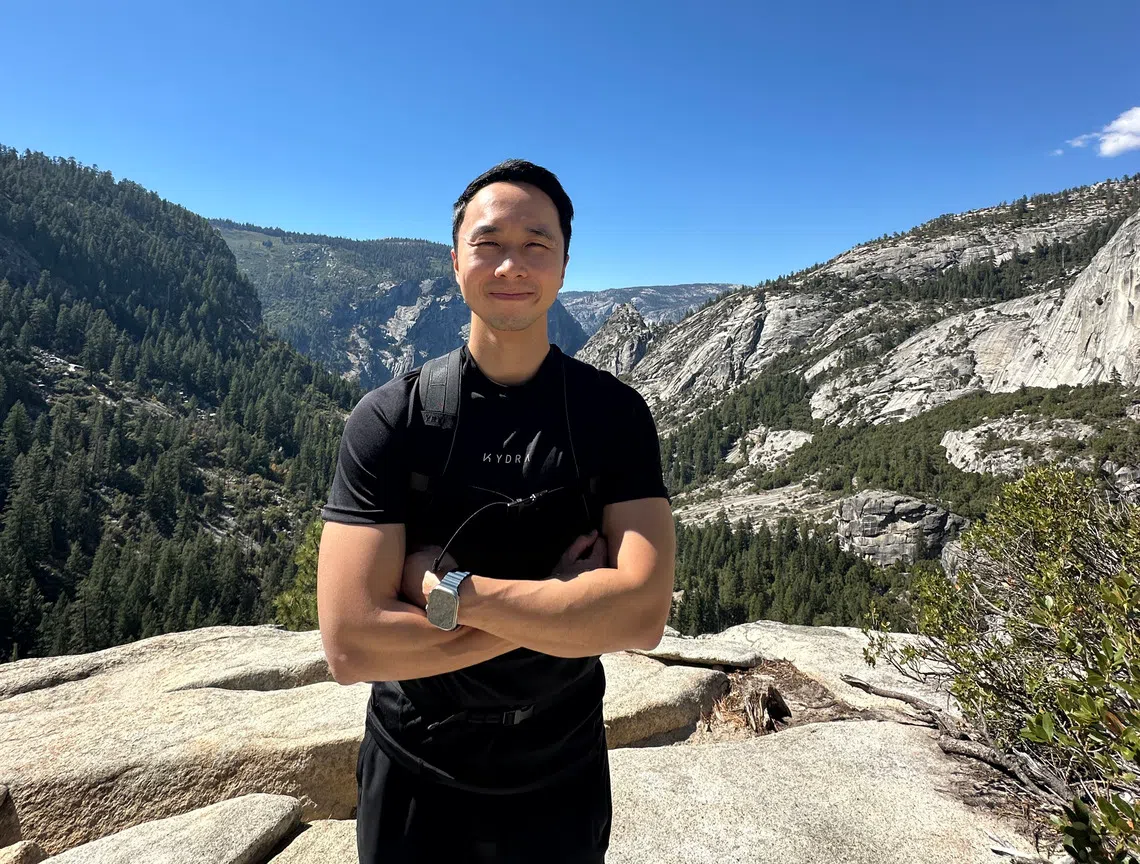 柯政纬喜欢户外运动，他说只要合理规划，创业者不必“囫囵吞枣地走过人生”。（受访者提供）