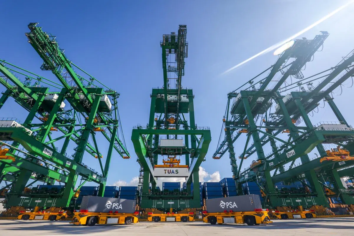 大士港口首个发展阶段的第三个泊位已启用。（叶振忠摄）