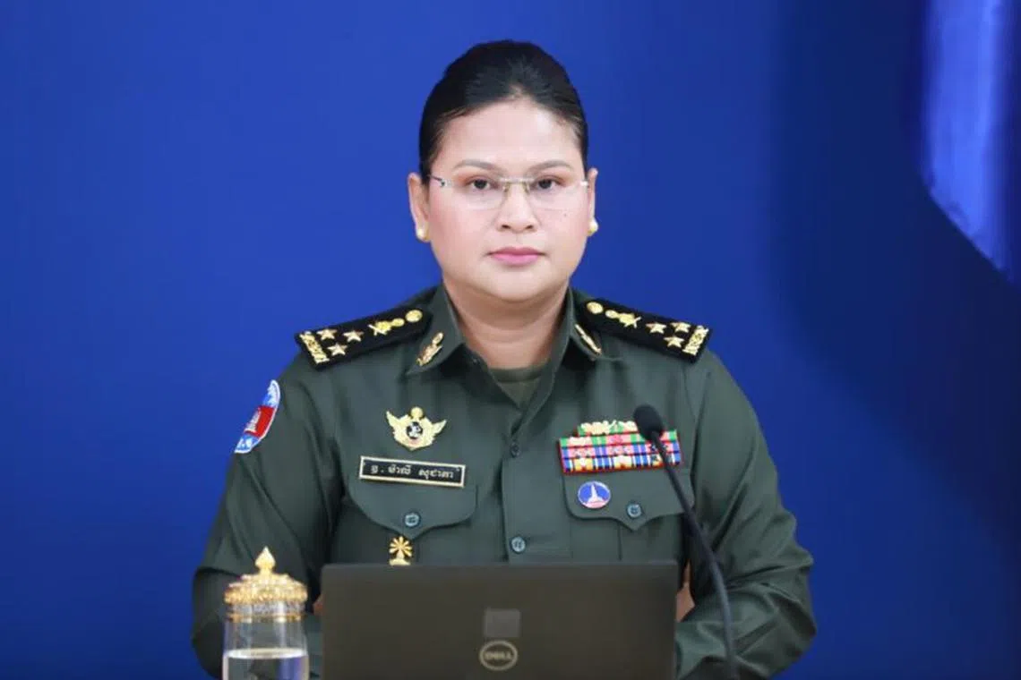 柬埔寨国防部发言人马莉淑洁达中将。（取自柬埔寨新闻和快速反应机构网站）