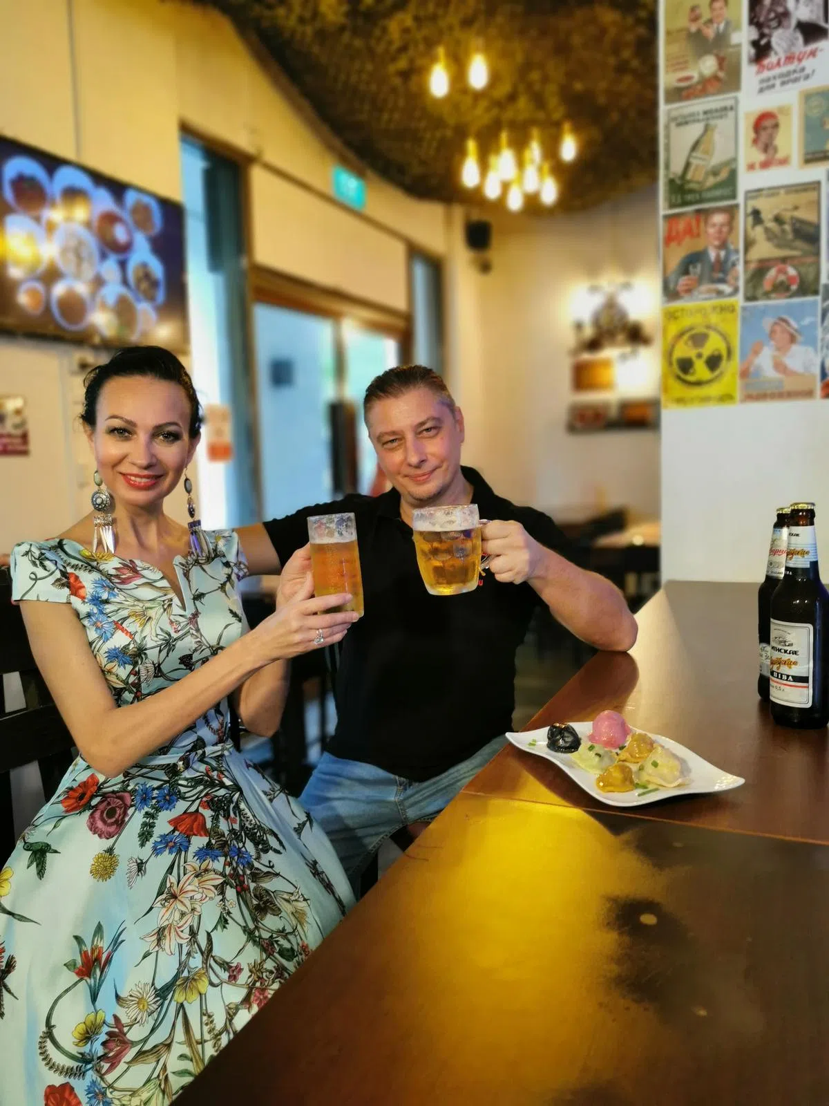 Vadim和太太思念家乡时，就会来一杯啤酒，配搭俄罗斯饺子。 