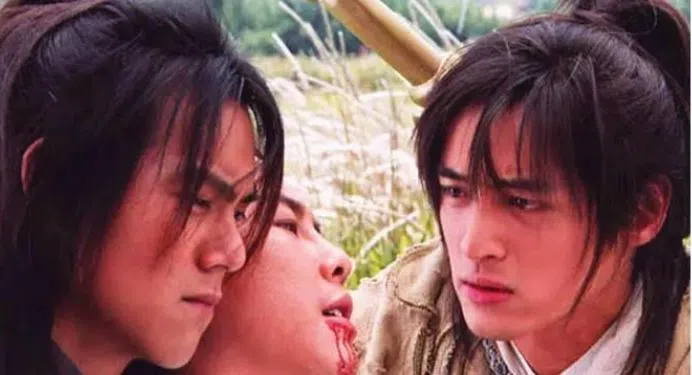 王禄江（中）与胡歌（右）、彭于晏在《仙剑奇侠传》中演对手戏。（互联网）