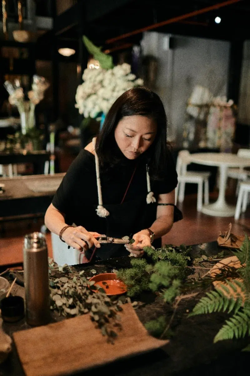 Beato Fiore的老板李姿霖把时尚圈对美的高度敏感和服装设计元素巧妙带入花店。（Beato Fiore提供）