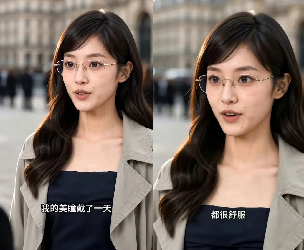 方桃子代言的美瞳广告，因是否能真实感受的争议点，陷入舆论风波。（互联网）