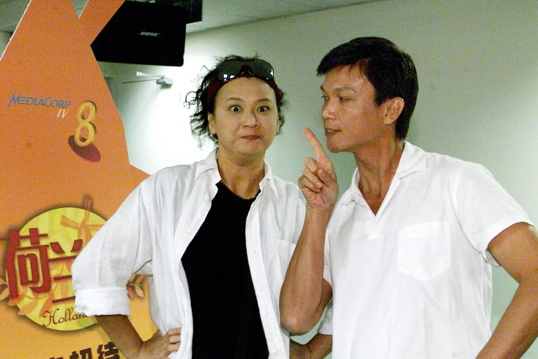 陈莉萍和谢韶光2003年出席《荷兰村》记者会。（档案照）