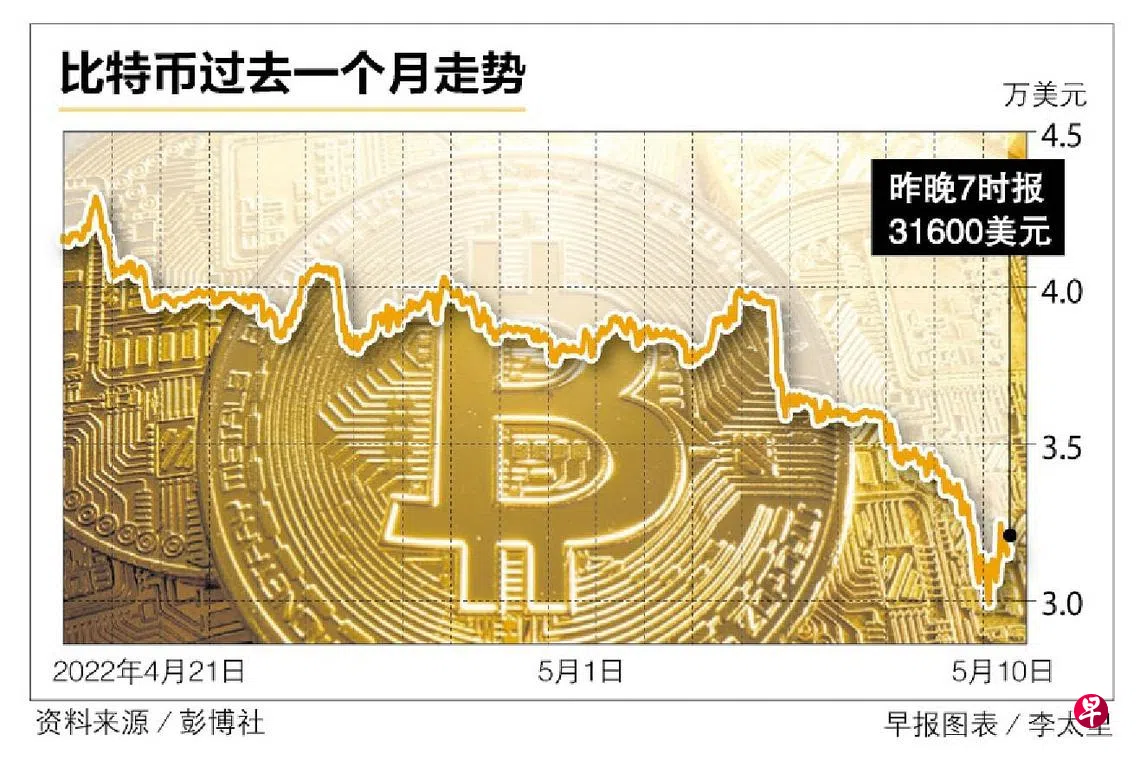 全球股市震荡冲击比特币昨一度跌破3万美元| 联合早报