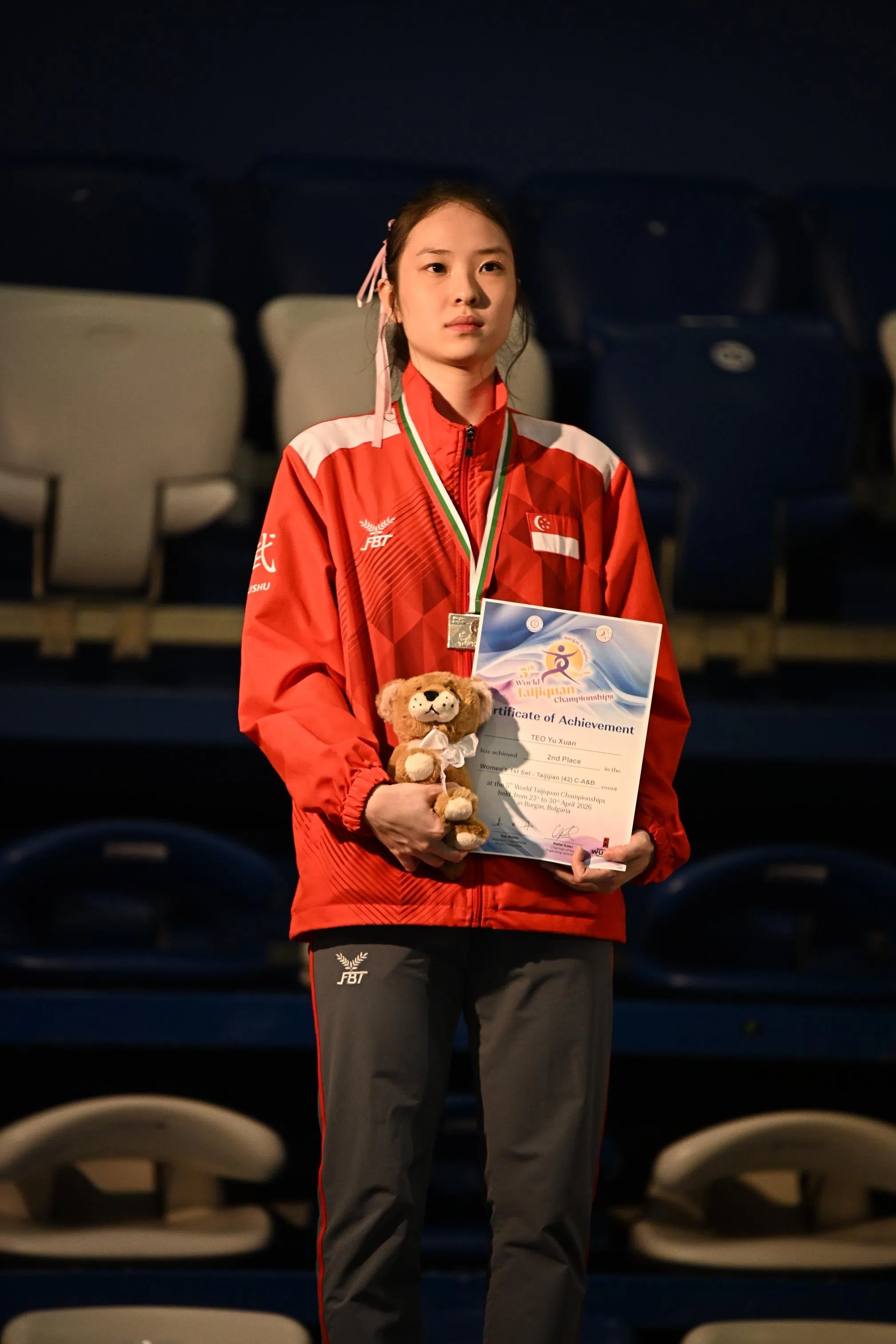 张豫轩在首日的比赛中斩获两枚银牌。（第五届太极拳世锦赛提供）