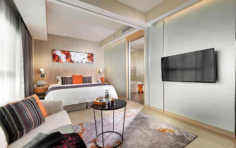 服务公寓式酒店客房设备齐全。（图/樟城坊辉盛凯贝丽酒店提供）