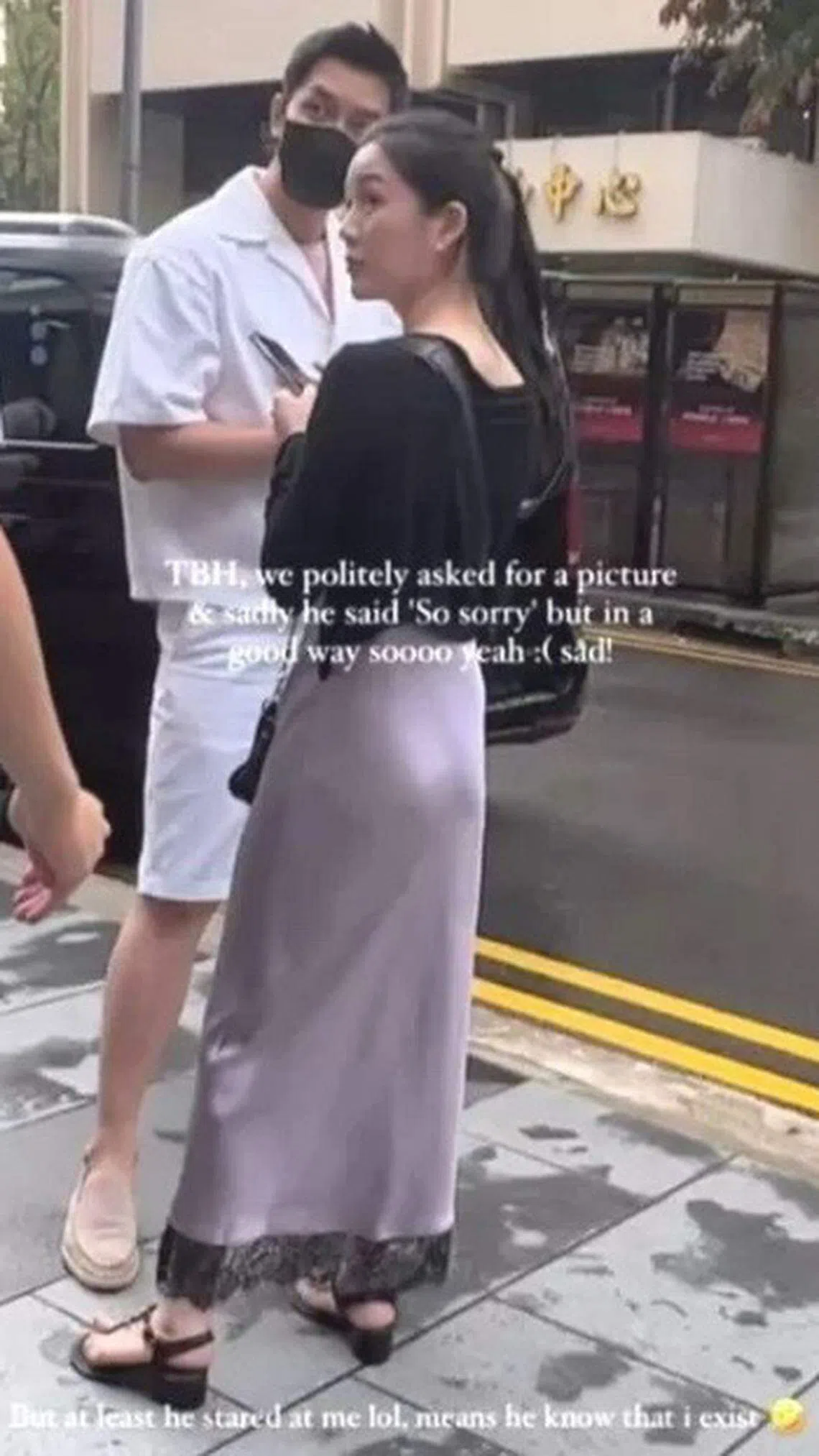 巧遇李昇基的粉丝说他婉拒合照要求。（Felicia Belinda IG）