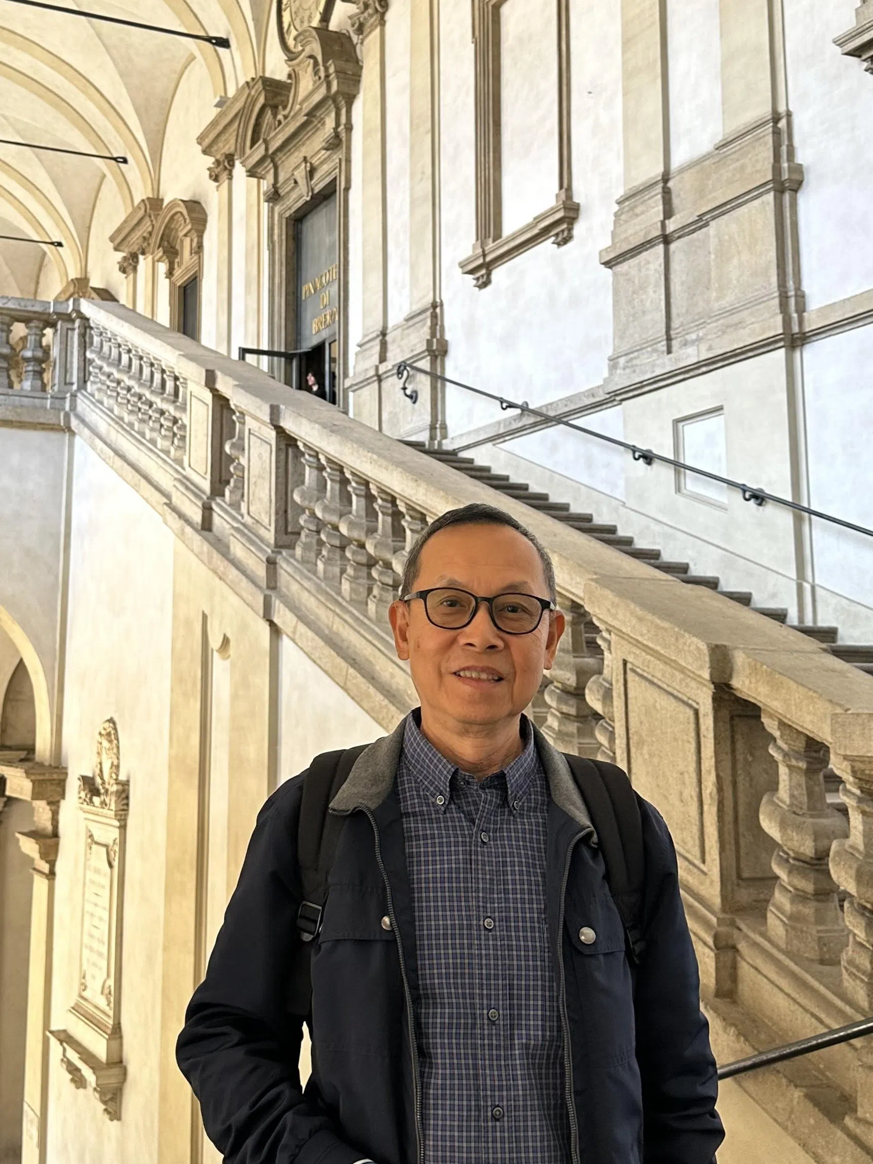 本地建筑师、早报专栏作家和插画家虎威到访米兰布雷拉美术馆（Pinacoteca di Brera）。（虎威提供）