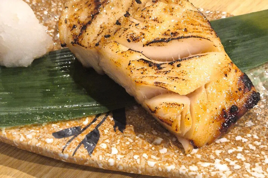 用西京味噌腌制后烤的银鳕鱼。（陈爱薇摄）