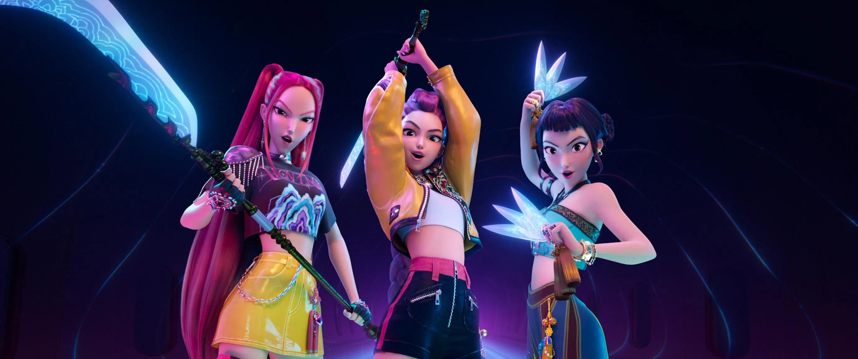 Netflix动画片《Kpop猎魔女团》在2025年上线后成为现象级电影，其原声带“Golden”也成为洗脑魔曲。（Netflix提供）