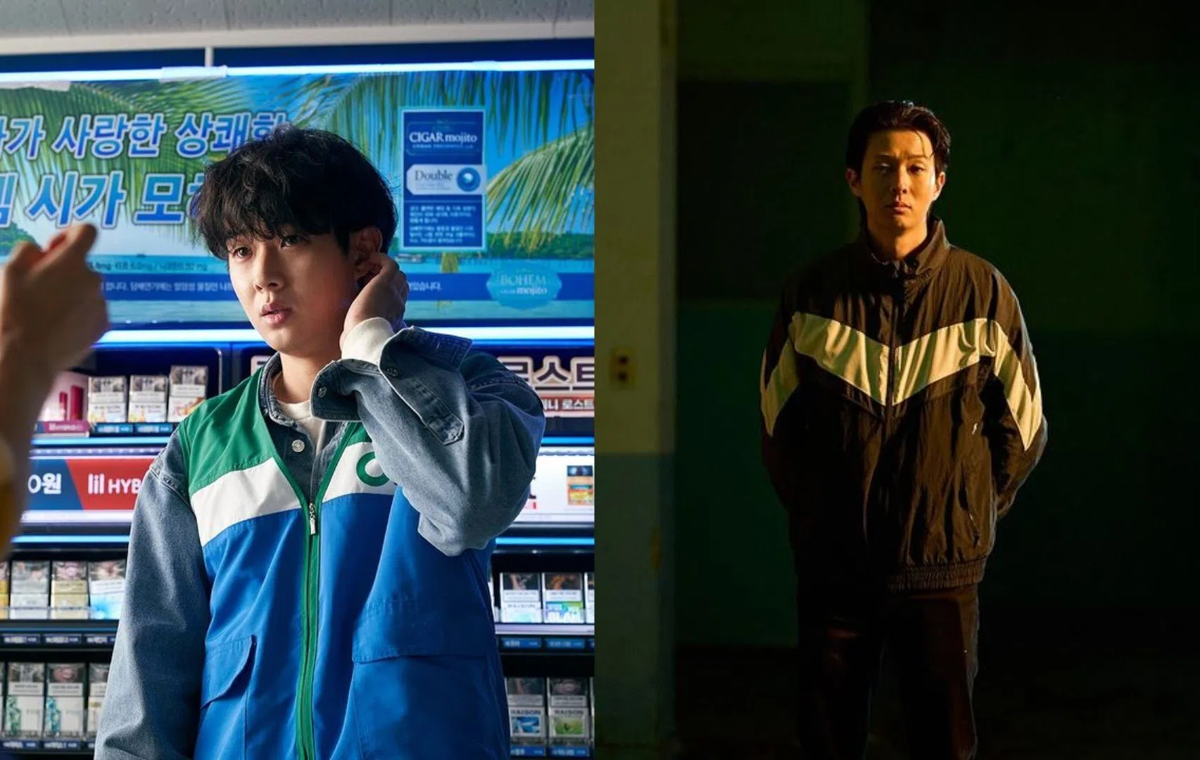 崔宇植从平凡大学生（左）转变连环杀人犯，眼神转变飙演技。（取自Netflixkr）