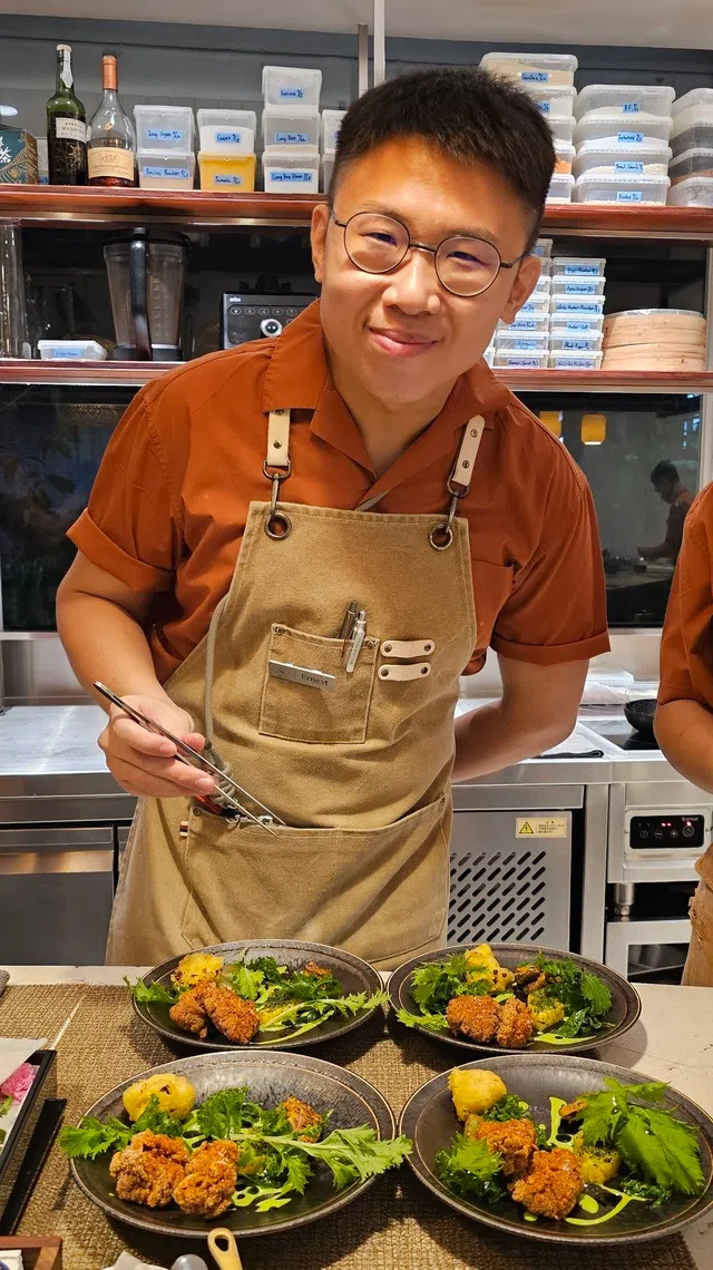 新加坡厨师卓均仰在台北经营餐馆Earnestos，以新加坡料理为灵感创作菜肴。图为他创作的印度罗惹。（黄亿敏摄）