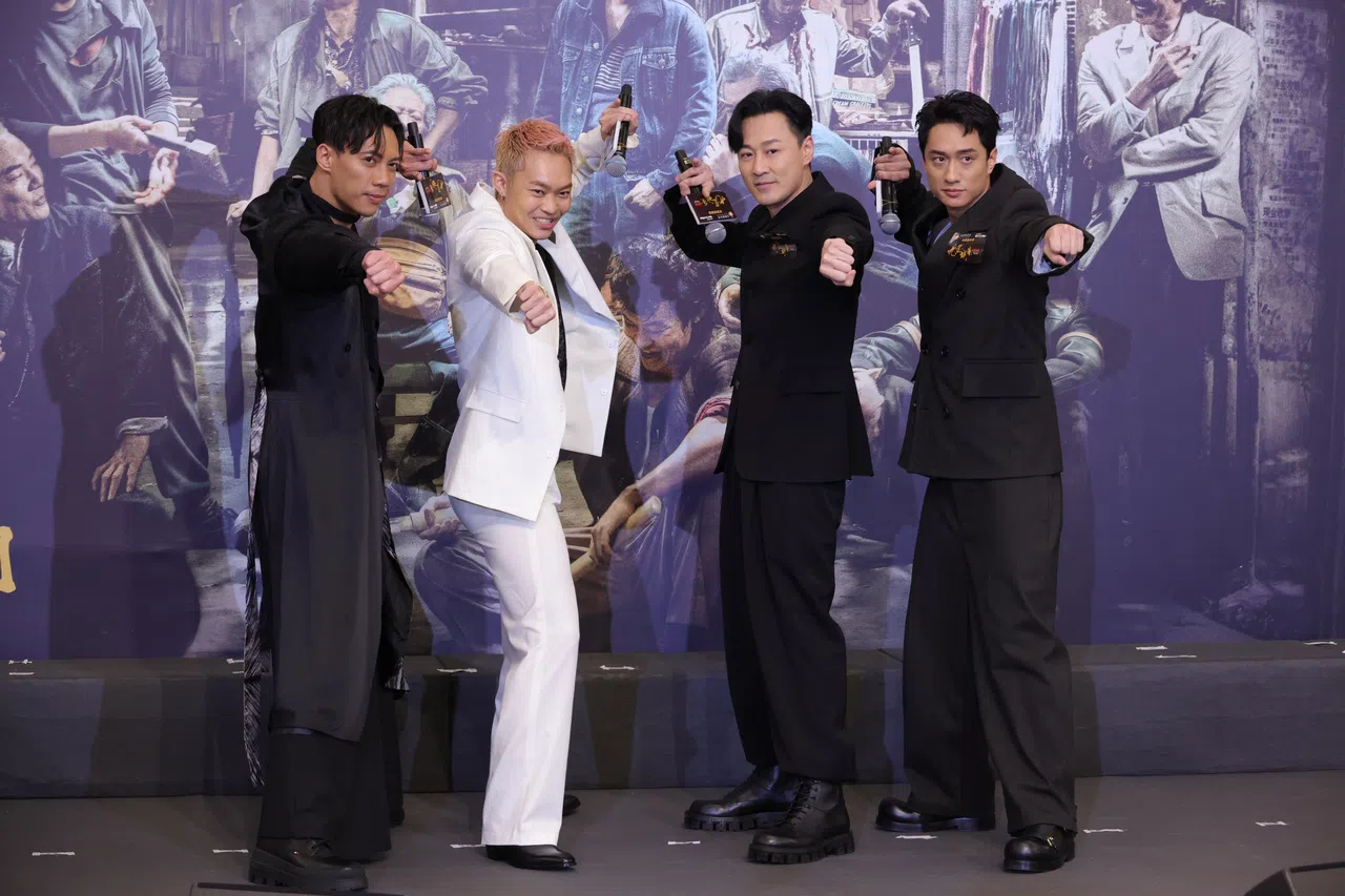 因拍摄《九龙城寨之围城》而成为好兄弟的“城寨四子”张文杰（左起）、胡子彤、林峯和刘俊谦。（邵氏机构提供）