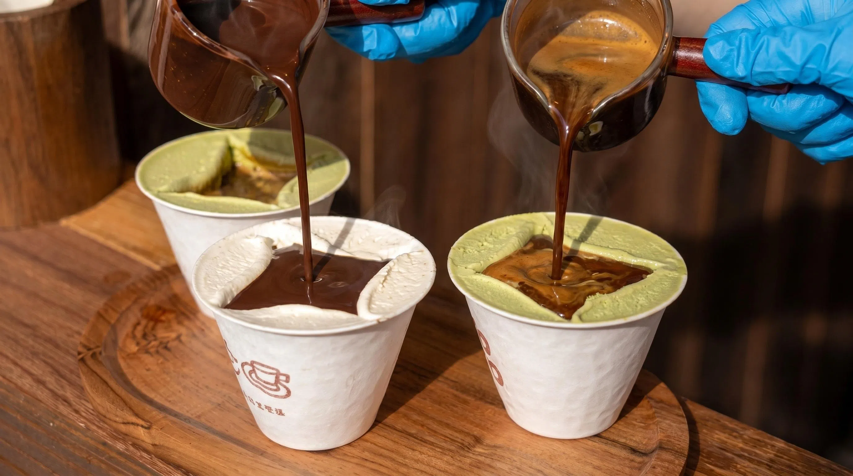 Aifokato的招牌阿芙佳朵（affogato），有不同口味组合选择。（品牌提供）