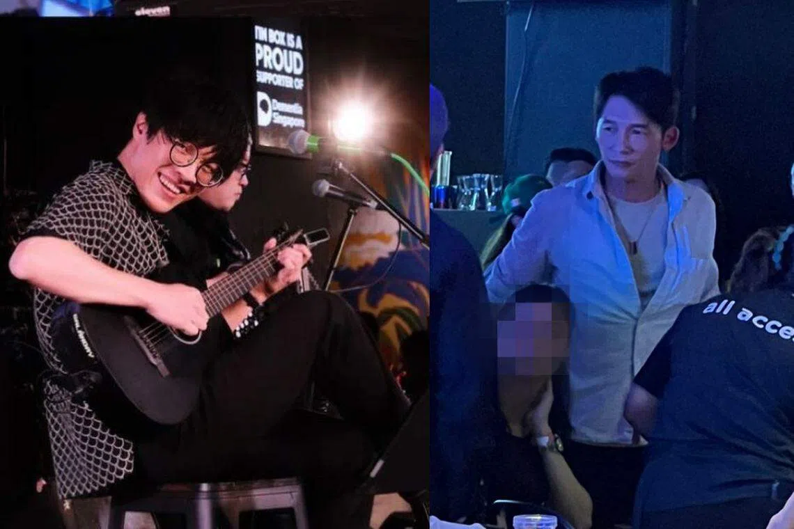 温升豪（右图）捧场卢广仲（左图）的表演。（卢广仲IG，读者提供照片）