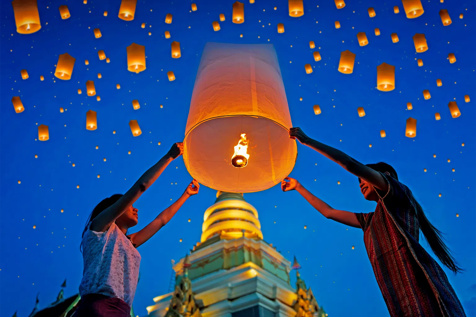 清迈的天灯节，让夜空充满光与希望。（Getty Images）