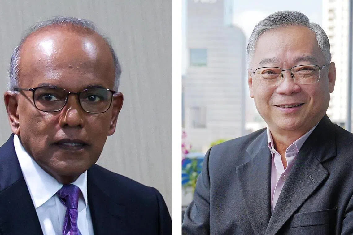 由国家安全统筹部长兼内政部长尚穆根（左）领导的国内危机部长委员会已展开工作，更新应急方案并制定新策略，应对中东冲突可能带来的较长期影响。副总理兼贸工部长颜金勇（右）是委员会顾问。（档案照片）