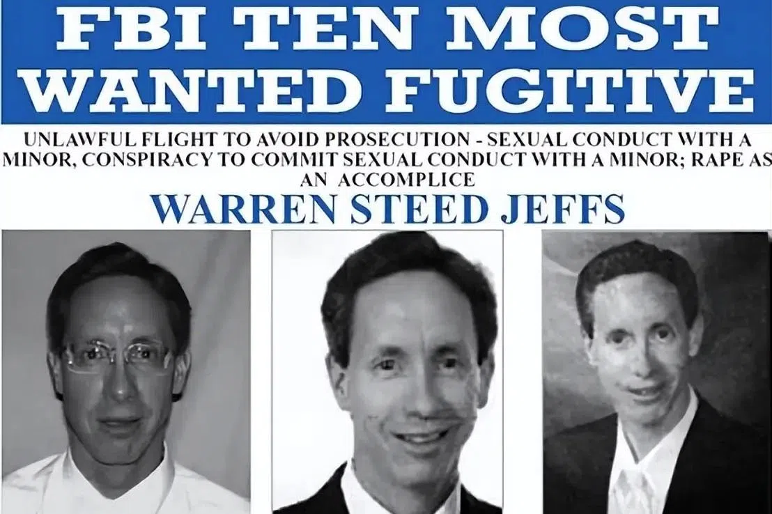 Warren Jeffs（沃伦杰夫斯）上了联邦调查局十大通缉犯名单。（互联网）