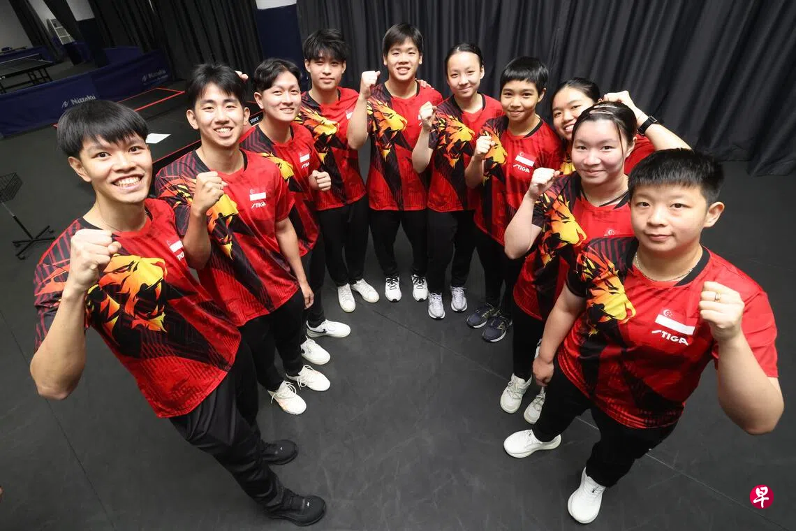 平均年龄22岁 五人迎来首秀 狮城乒乓青年军出征亚运