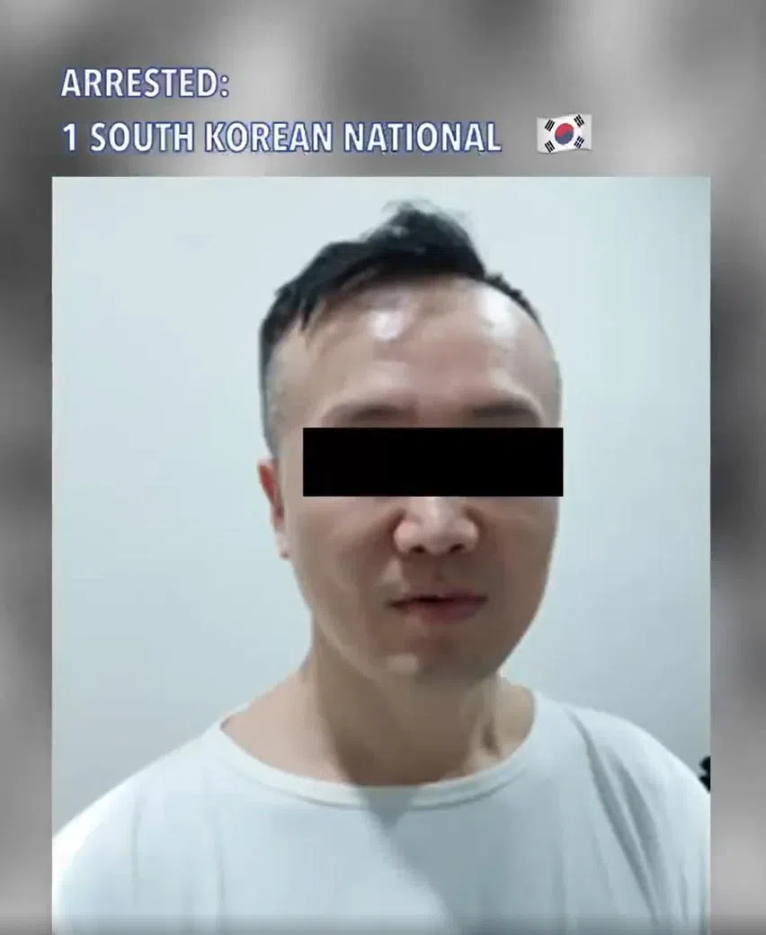 当局在5月9日的突击行动中，在成保路逮捕一名来自韩国的男子。（取自移民与关卡局脸书）