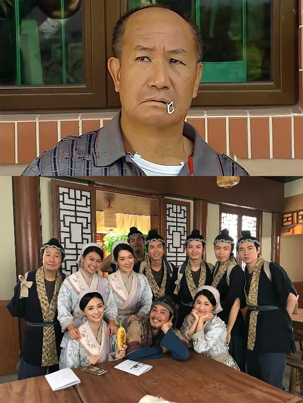 陈狄克（上图，下图后排左一）最常出演黑帮、江湖中人角色，至今参演的影视作品百多部。（互联网）
