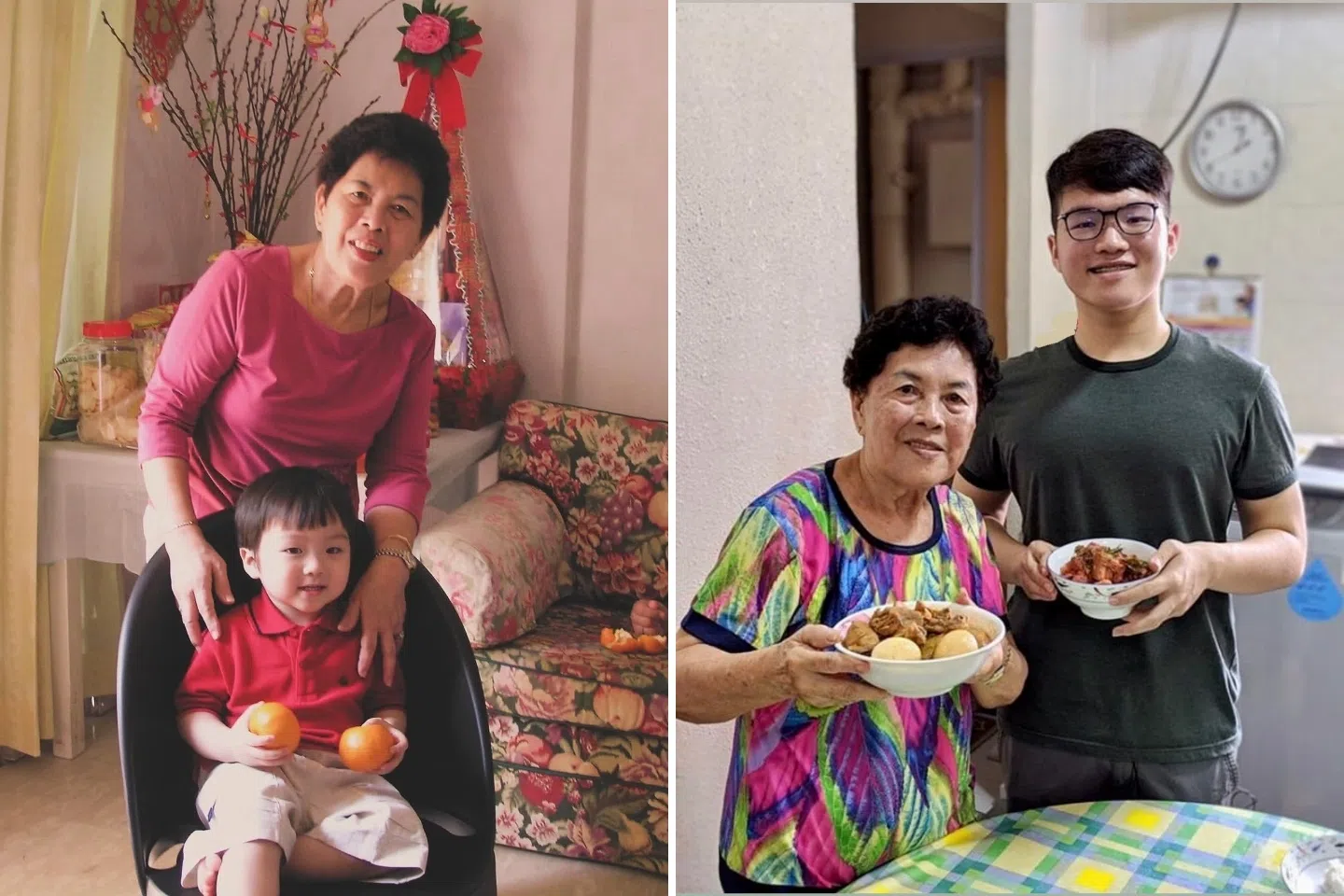 克里斯和外婆亲密无间，他想好好记录外婆传下来的味道。（受访者提供）