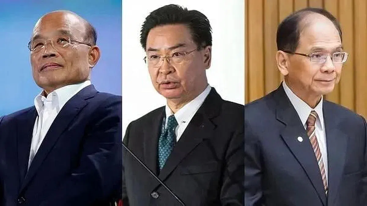 台湾行政院长苏贞昌（左起）、台湾外交部长吴钊燮，以及立法院长游锡堃，去年11月初已被大陆列入“台独顽固分子”的惩戒清单。（互联网）