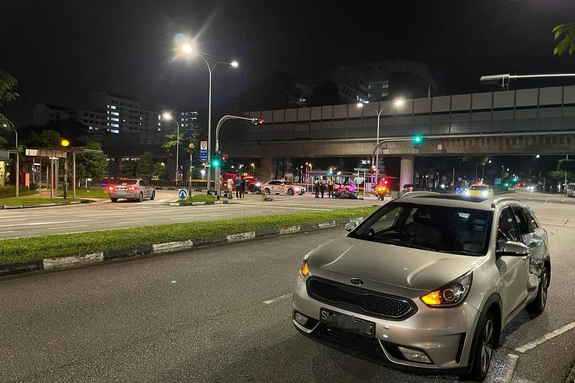  私召车的左侧被撞击。（受访者提供）