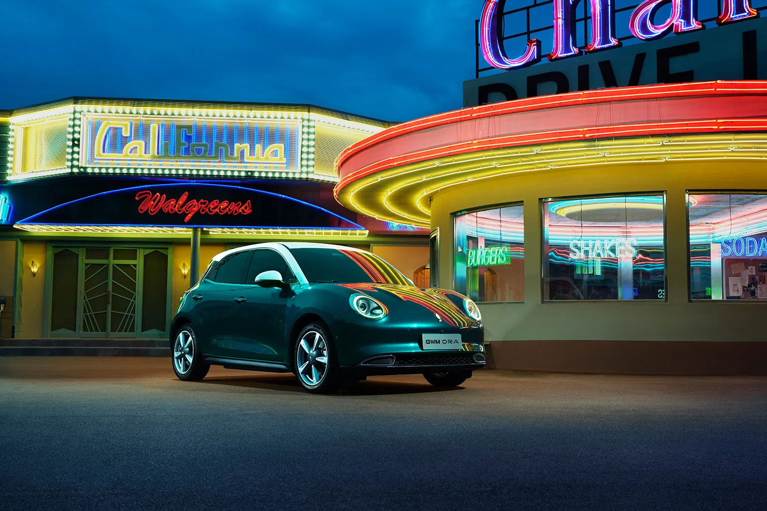 欧拉Good Cat采用亮丽的双色调外观设计，彰显车主的个性。（图/Ora提供）