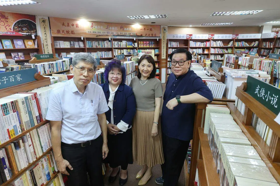 “书展@百胜楼”主要参与者（左起）宋志忠、王雅凉、马晓敏与林得楠。（唐家鸿摄）