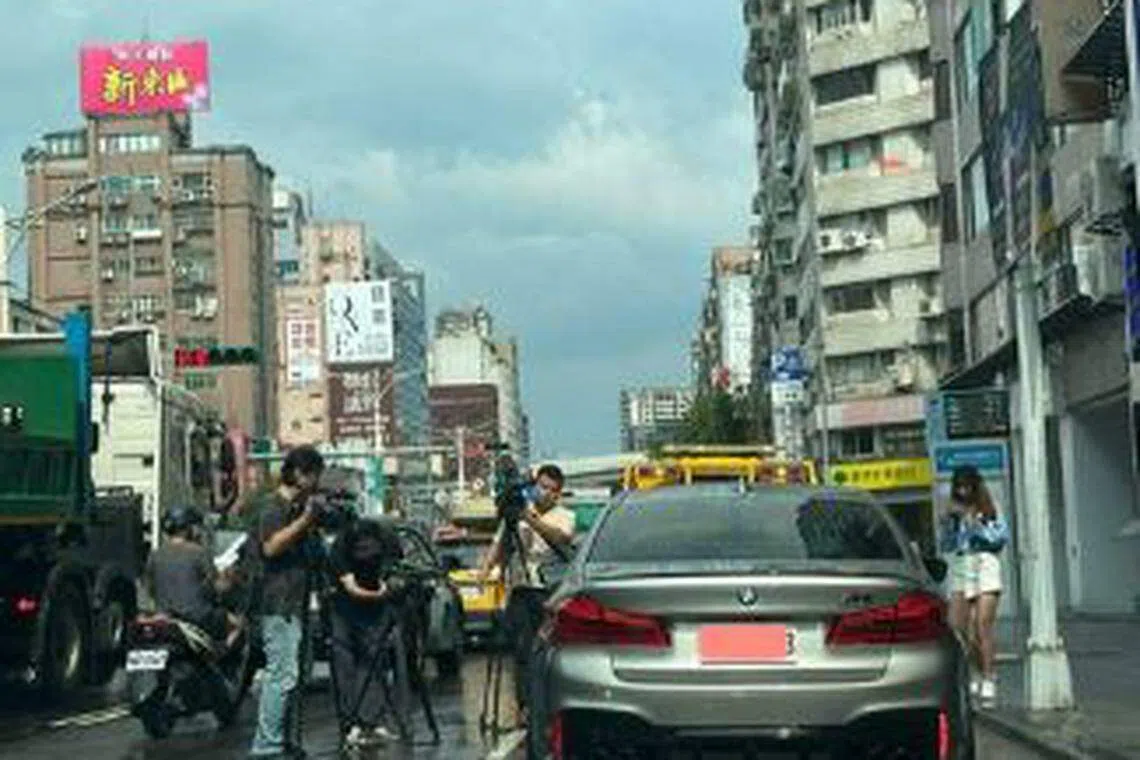 阮经天车祸现场。（取自艺人instagram）