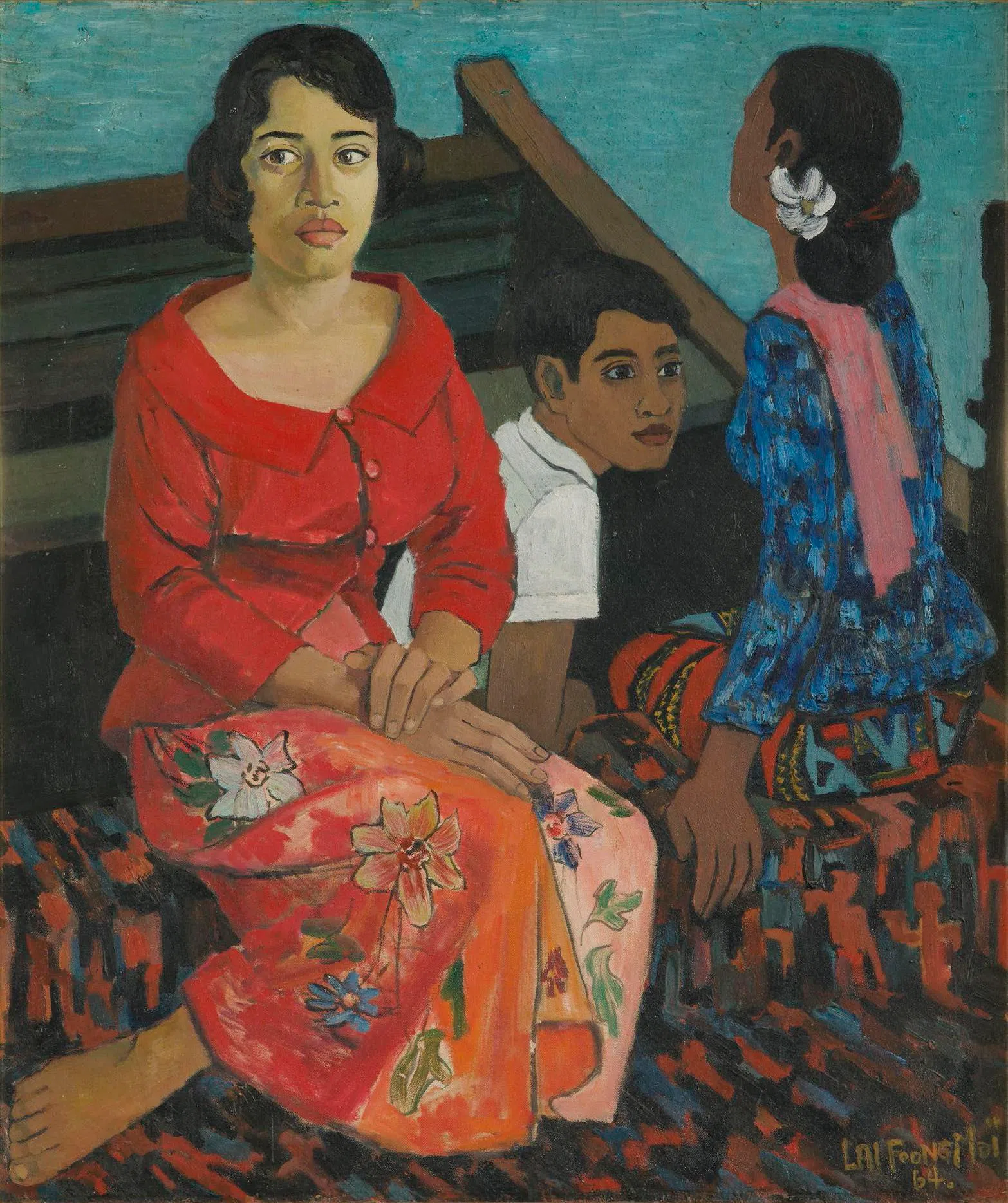“赖凤美：交汇”展名取自作于1964年的肖像画《交汇（回家）》。（国家美术馆提供）