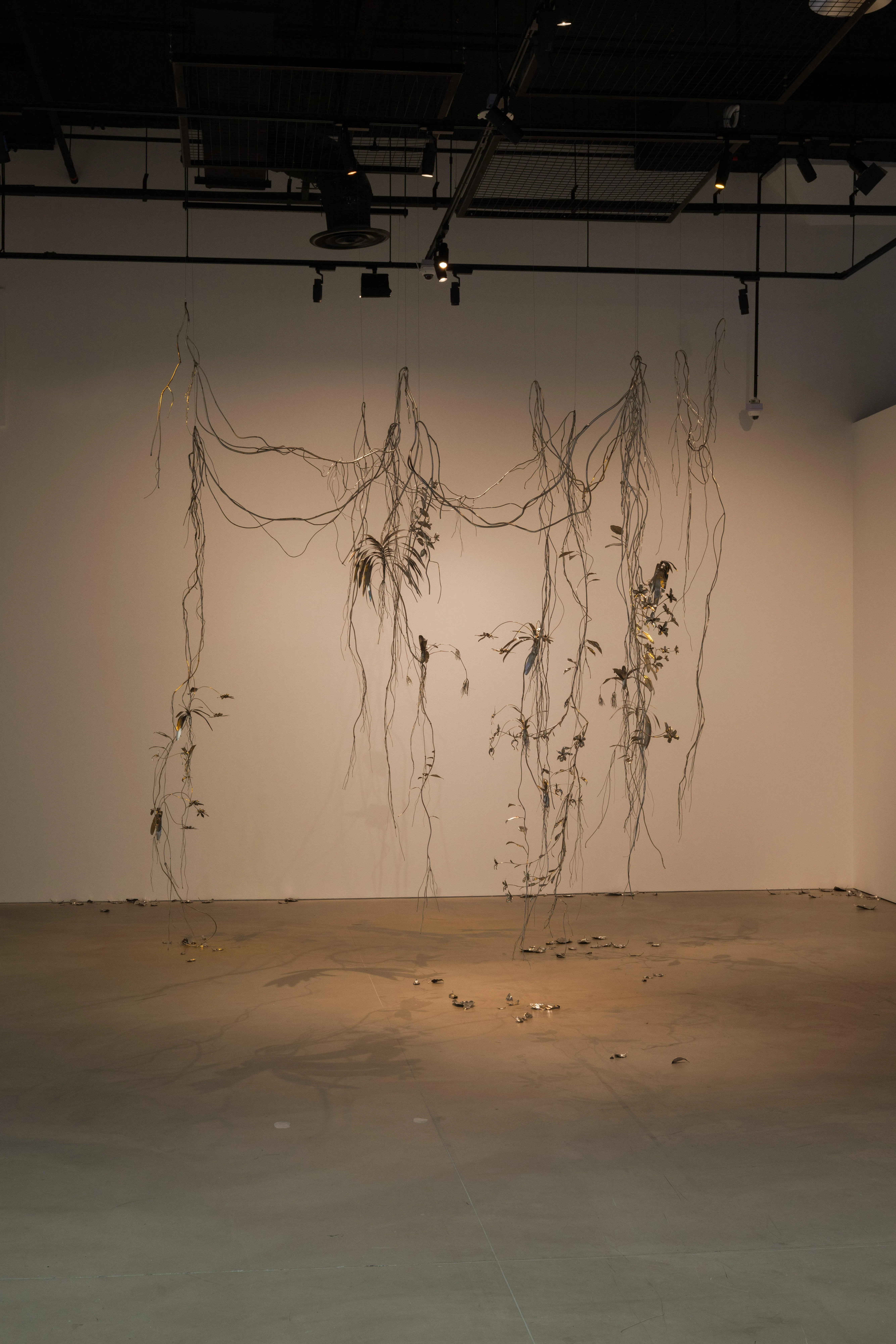 西班牙阿尔瓦罗·乌尔巴诺的胡姬花雕塑，启发自法夸尔的植物画。（新加坡美术馆提供）