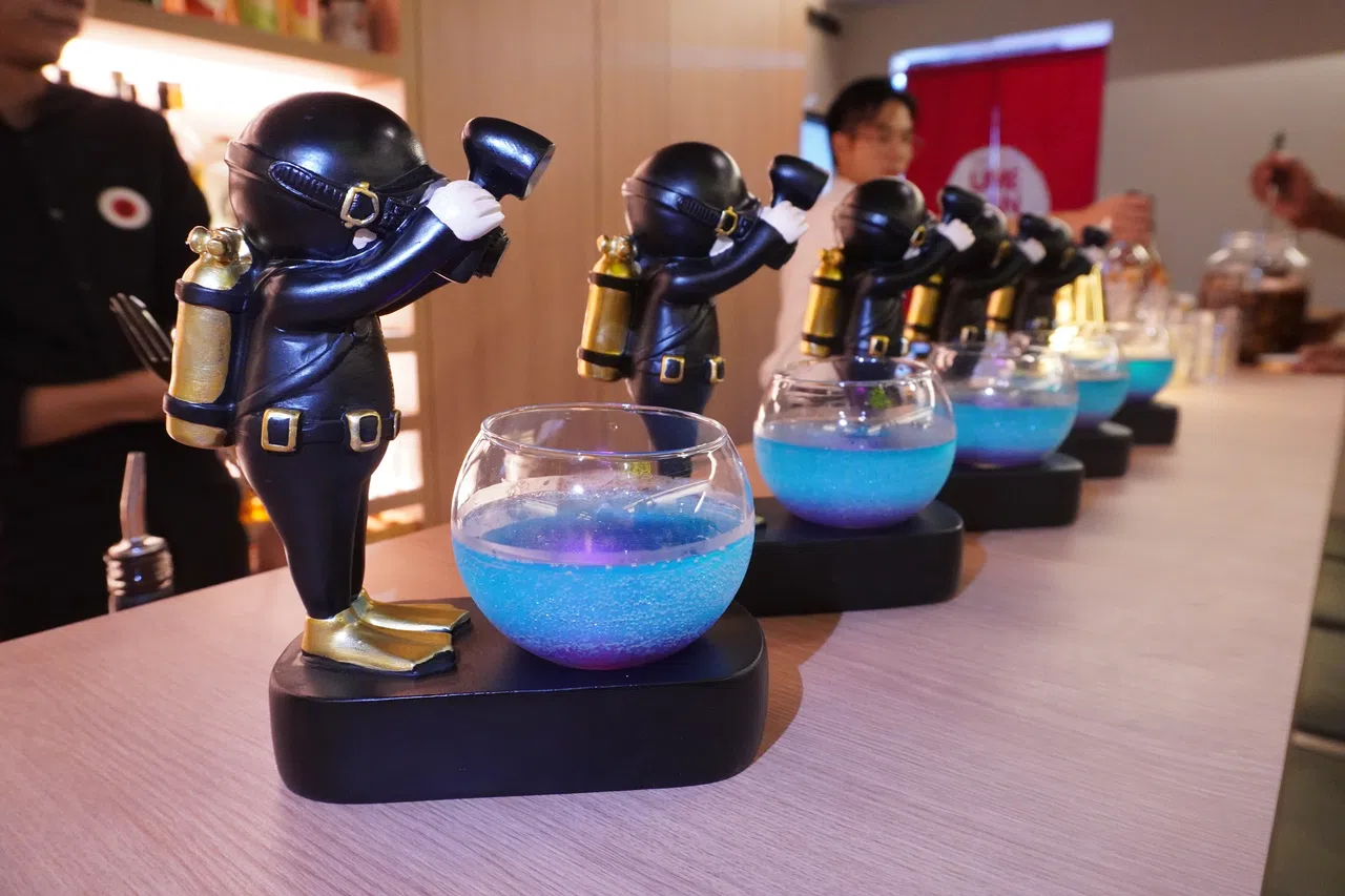 “Sea Garden”是Ume San 100最热门的酒饮之一。（王韵诗拍摄）