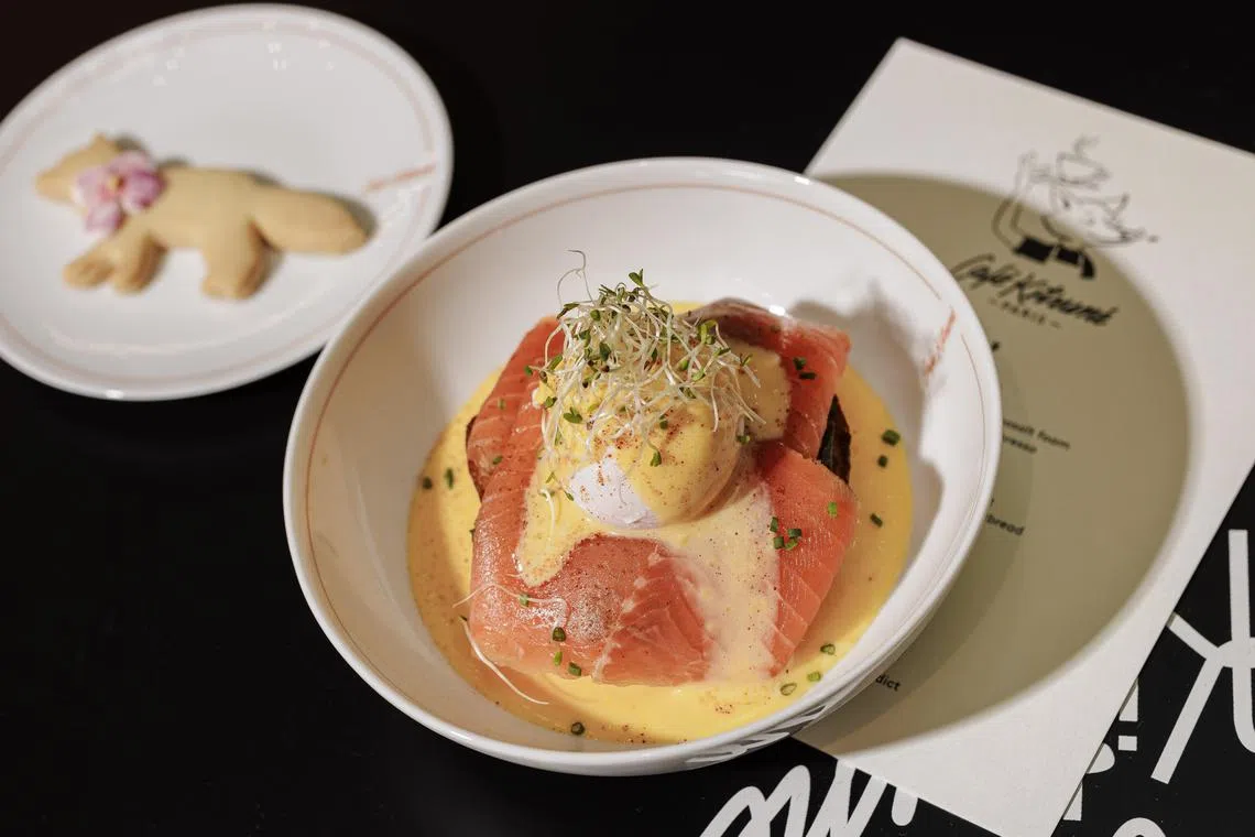 Cafe Kitsune的早午餐选项之一是烟熏三文鱼班尼迪克蛋。（品牌提供）