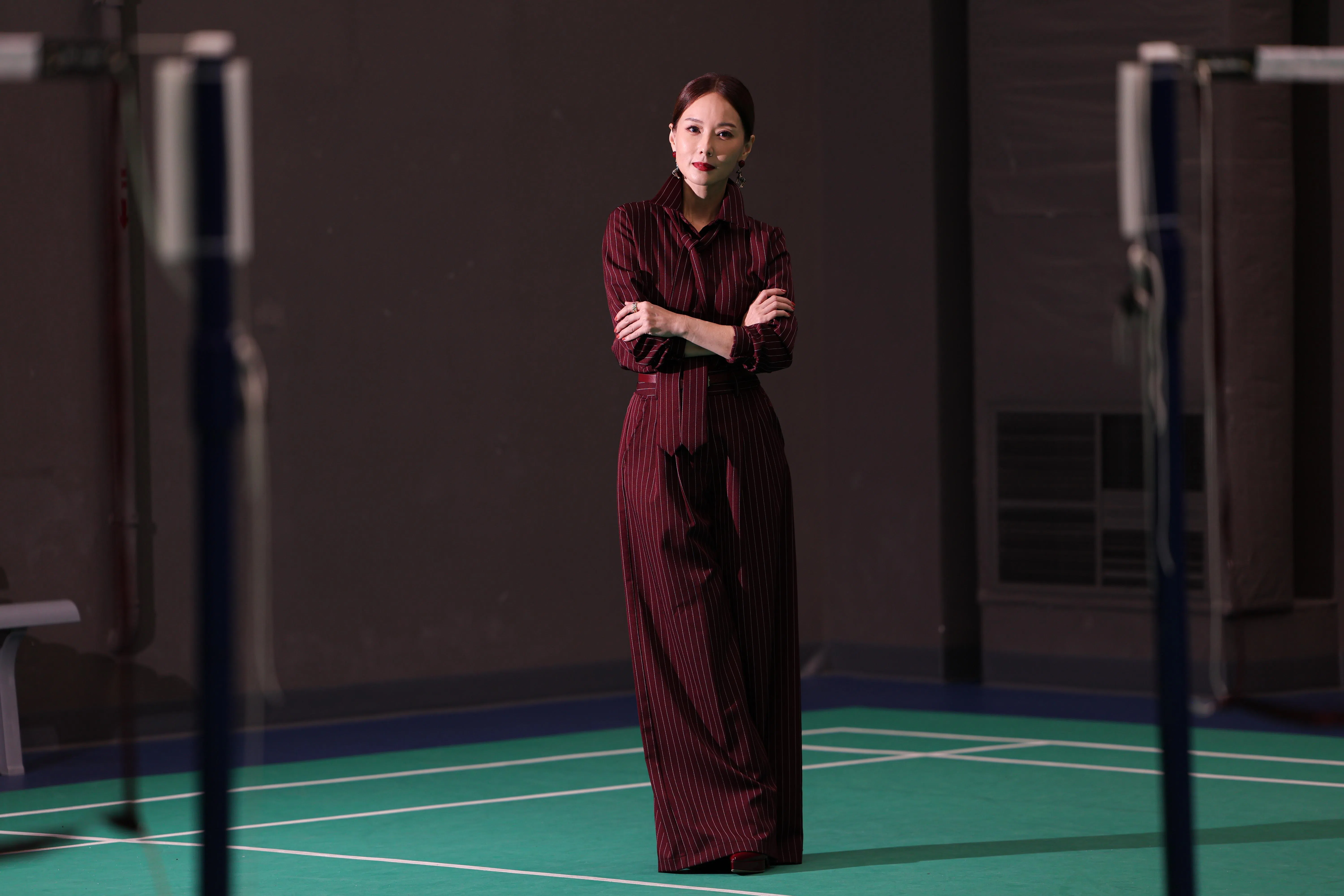 林湘萍在《职不值得》中扮演女强人，她感谢造型师让她一站出来就气场十足。（关俊威摄）