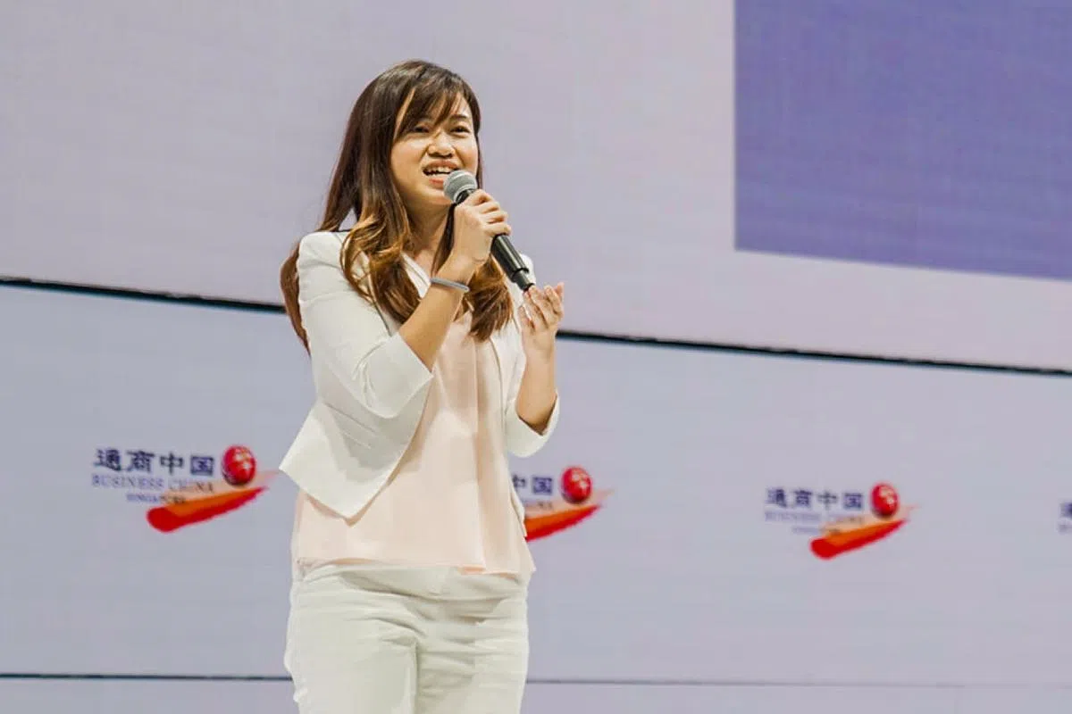 通商中国总裁陈佩玲在慧眼中国环球论坛2021致感谢词。（图/通商中国提供）
