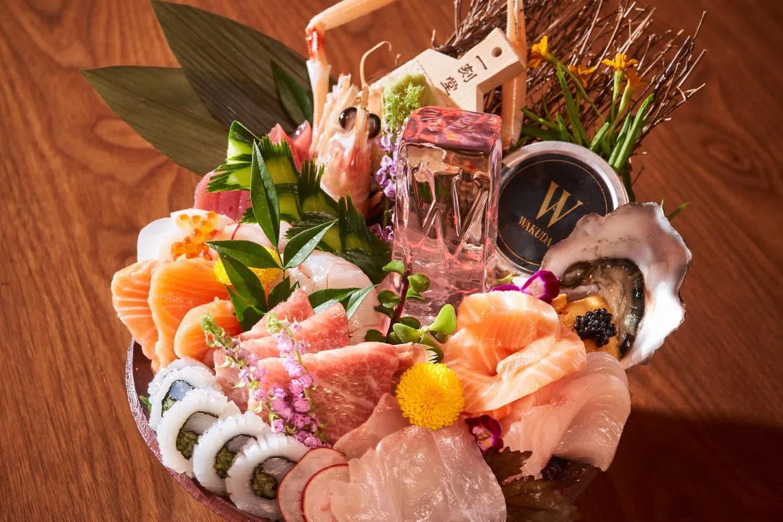 Wakuda餐馆的刺身拼盘。（餐馆提供）