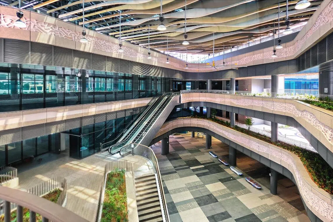 Parc Point邻里中心将有超市、食阁、综合诊疗所和40多家餐饮与零售商店，为居民日常生活和社交娱乐提供便利。（建屋局提供构想图）