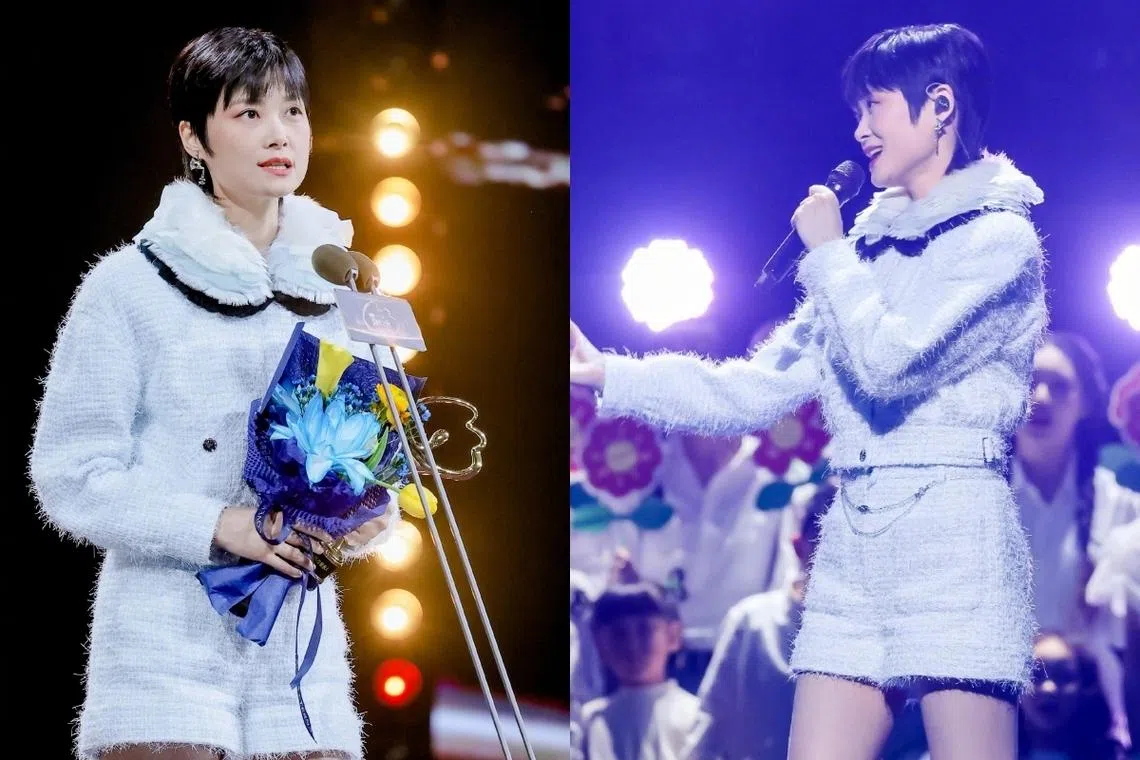 李宇春不只压轴走红毯，还是典礼上的压轴表演嘉宾。（取自微博之夜官方微博）