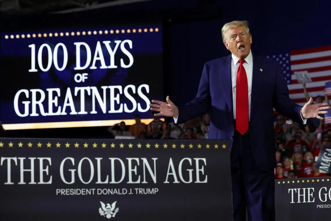 特朗普执政百日称美国迈入黄金时代| 联合早报