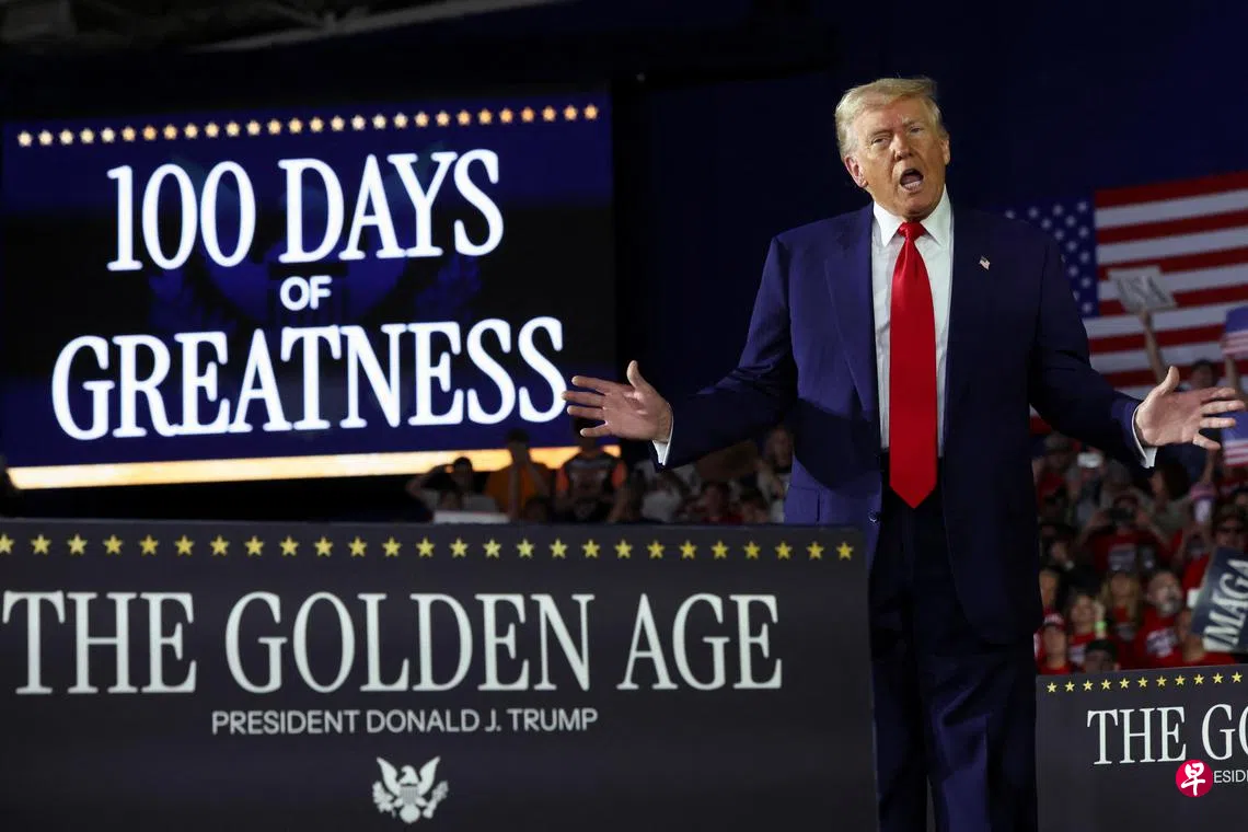 特朗普执政百日称美国迈入黄金时代| 联合早报